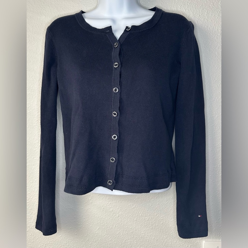 Tommy Hilfiger Women’s Navy Button Down Cardigan Sweater Size Small